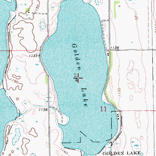 Topographic Map of Golden Lake, ND