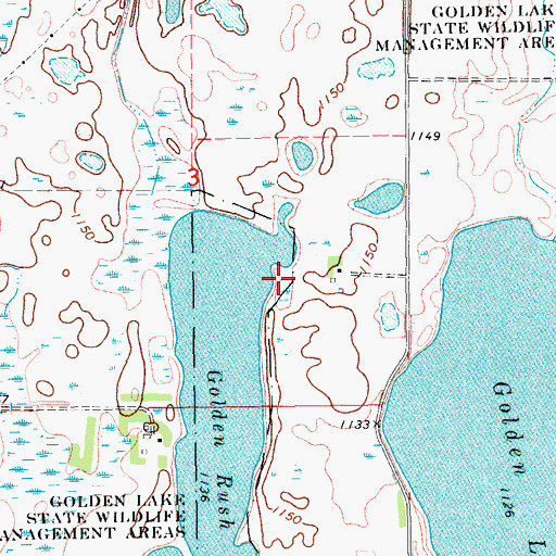 Topographic Map of Golden Lake State Wildlife Management Area, ND
