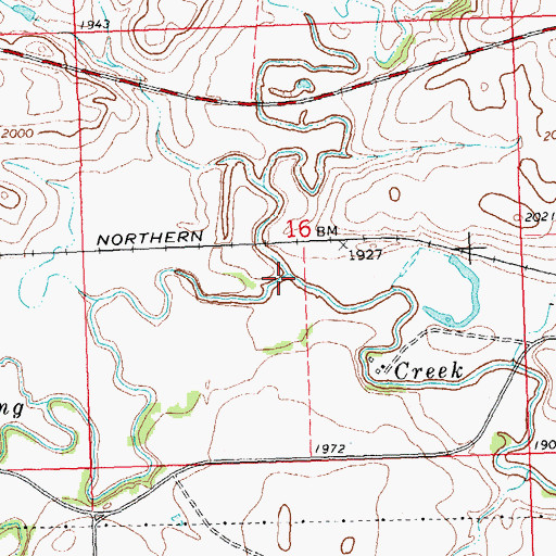 Topographic Map of Goodman Creek, ND