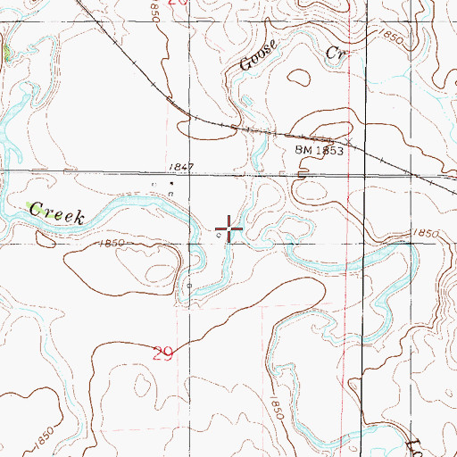 Topographic Map of Goose Creek, ND