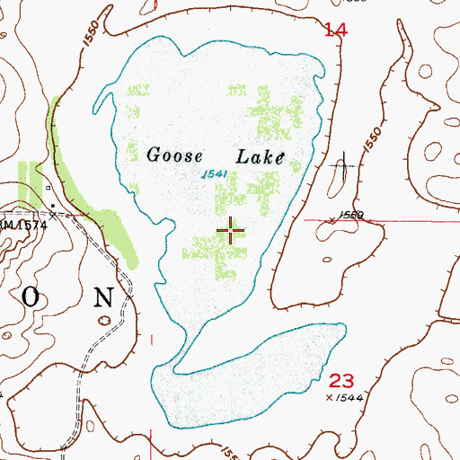 Topographic Map of Goose Lake, ND