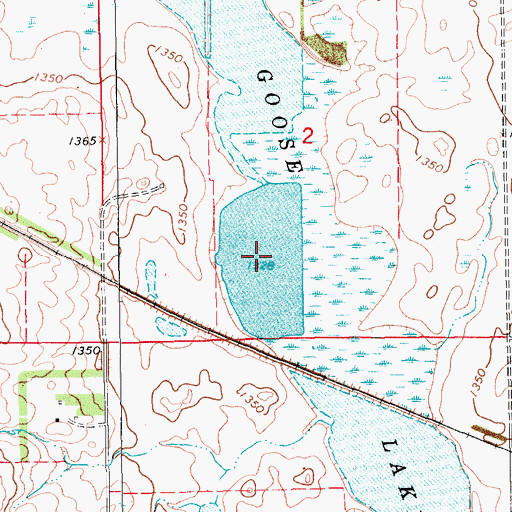 Topographic Map of Goose Lake, ND