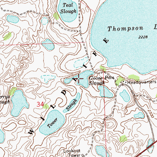 Topographic Map of Goose Pan Slough, ND