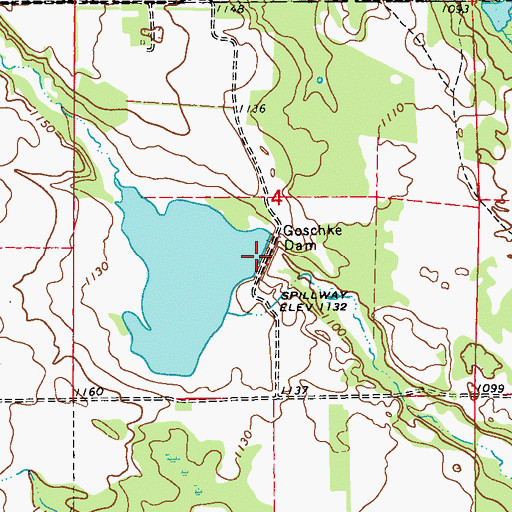 Topographic Map of Goschke Dam, ND