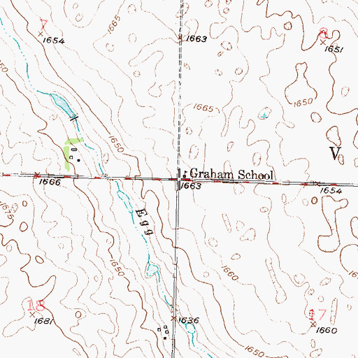 Topographic Map of Graham School, ND