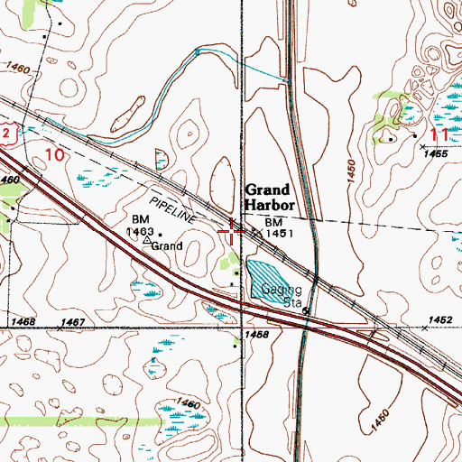 Topographic Map of Grand Harbor, ND