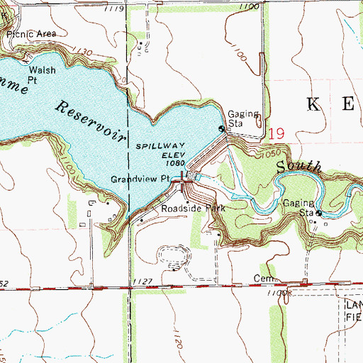 Topographic Map of Grandview Point, ND