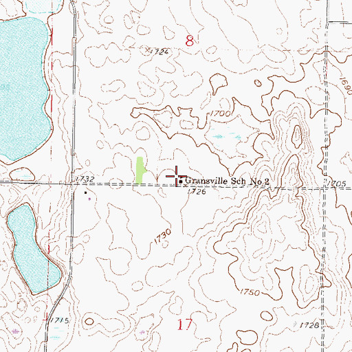 Topographic Map of Gransville School Number 2, ND