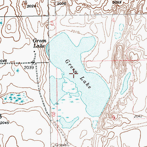 Topographic Map of Green Lake, ND