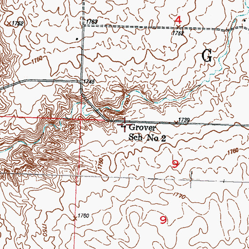 Topographic Map of Grover School Number 2, ND