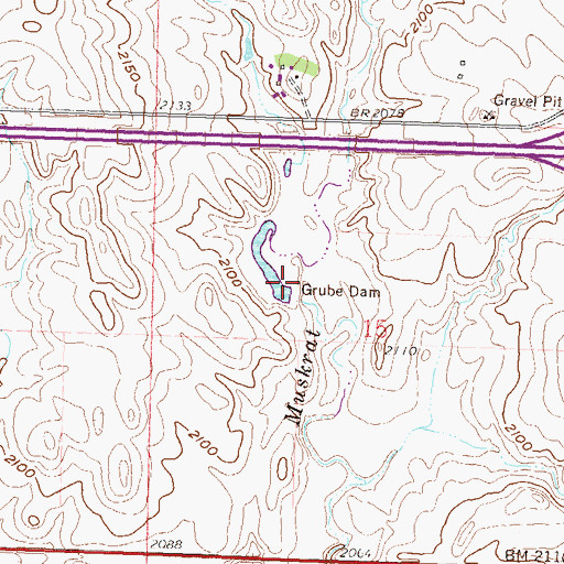 Topographic Map of Grube Dam, ND