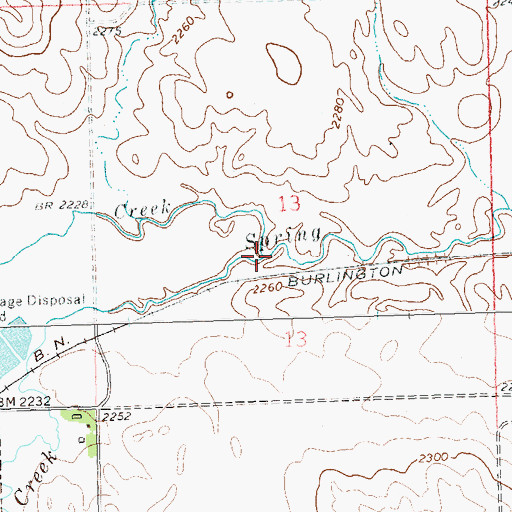 Topographic Map of Gumbo Creek, ND