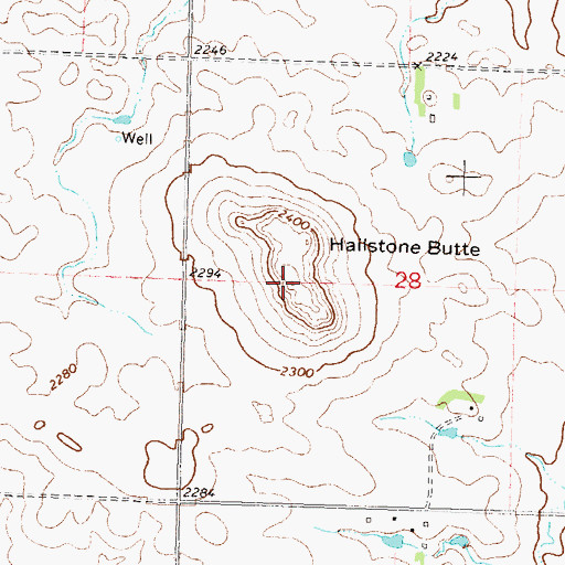 Topographic Map of Hailstone Butte, ND