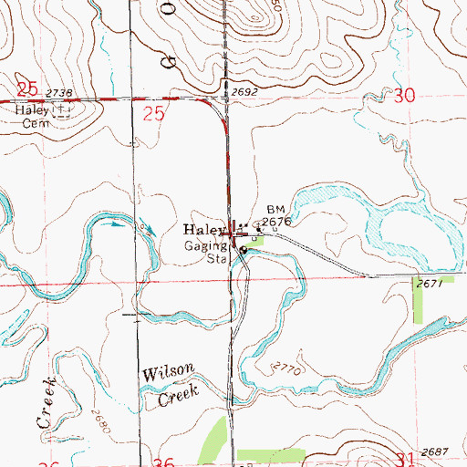 Topographic Map of Haley, ND