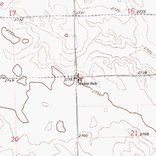 Topographic Map of Haley School, ND
