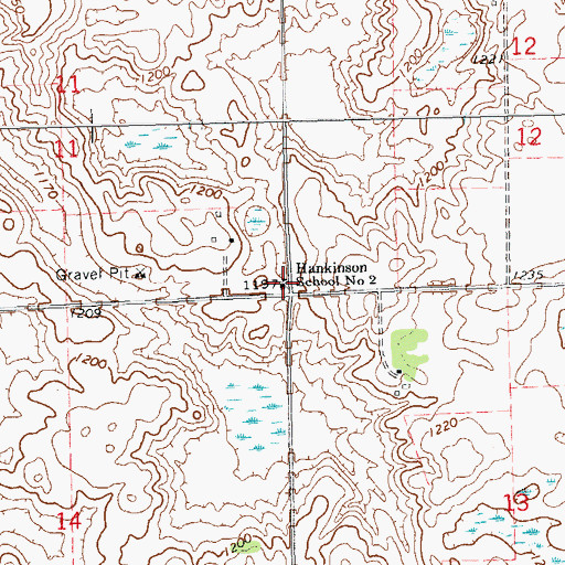 Topographic Map of Hankinson School Number 2, ND