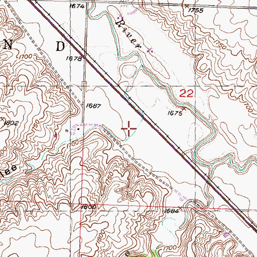 Topographic Map of Hanson Coulee, ND