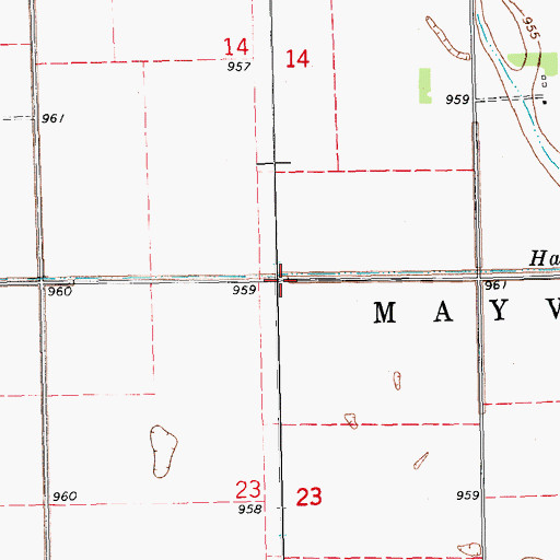 Topographic Map of Hanson Drain, ND