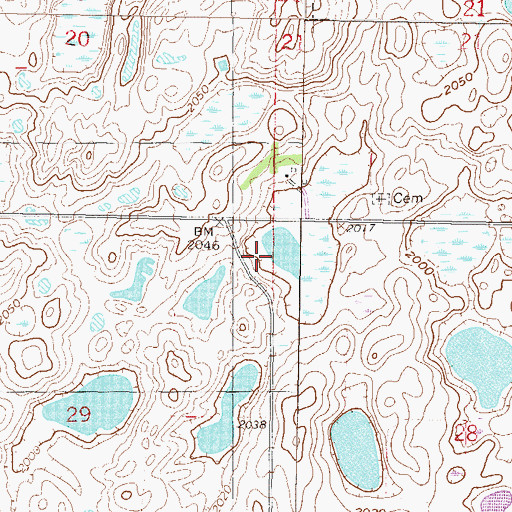Topographic Map of Harris School Number 4, ND