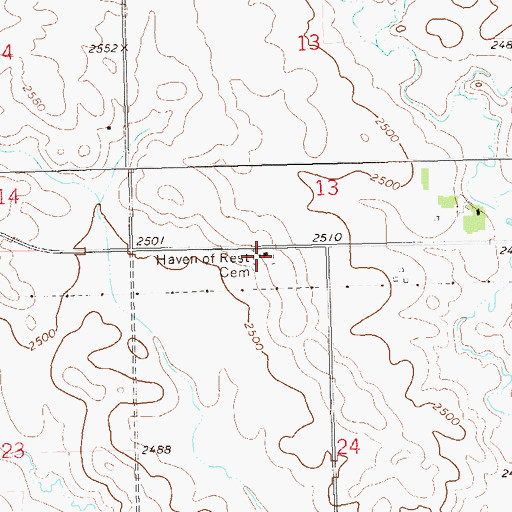 Topographic Map of Haven of Rest Cemetery, ND