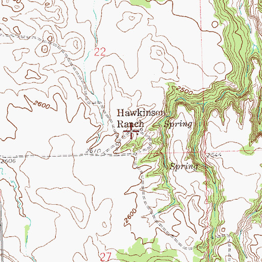 Topographic Map of Hawkinson Ranch, ND