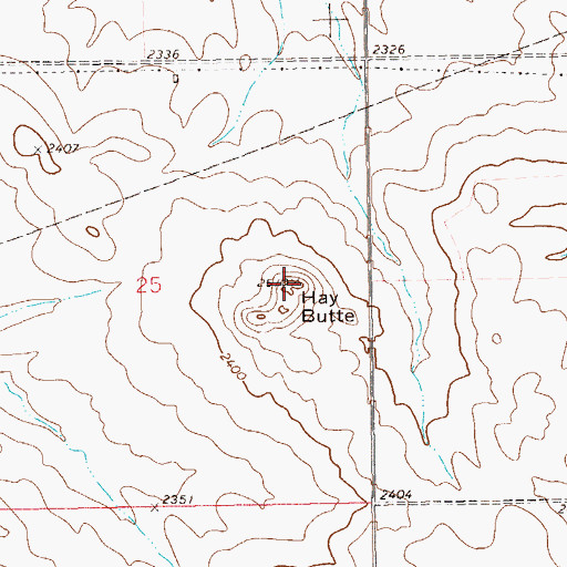 Topographic Map of Hay Butte, ND