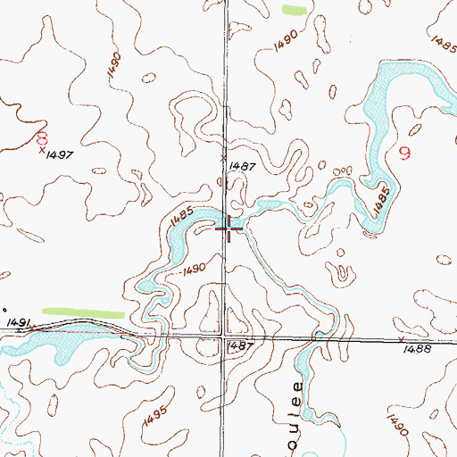 Topographic Map of Hay Coulee, ND