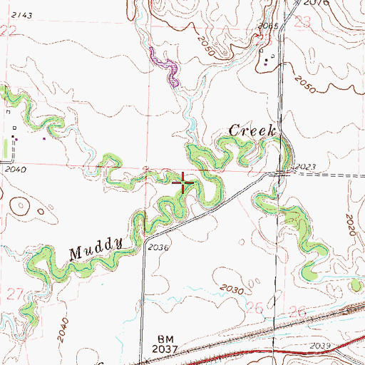 Topographic Map of Haymarsh Creek, ND