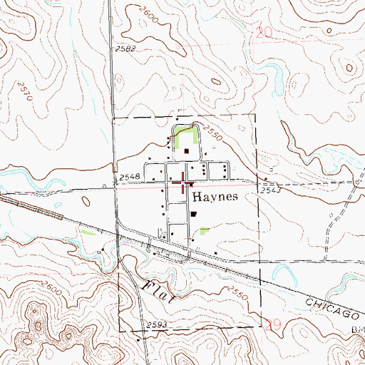 Topographic Map of Haynes, ND