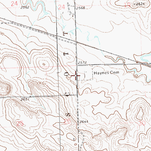 Topographic Map of Haynes Cemetery, ND