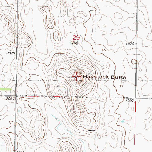 Topographic Map of Haystack Butte, ND