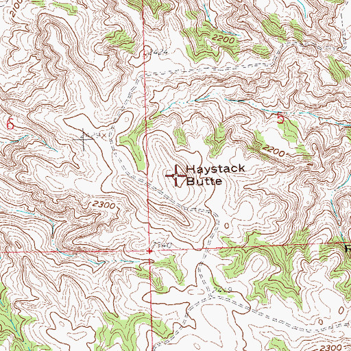 Topographic Map of Haystack Butte, ND