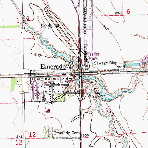 Topographic Map of Hazen Brook, ND
