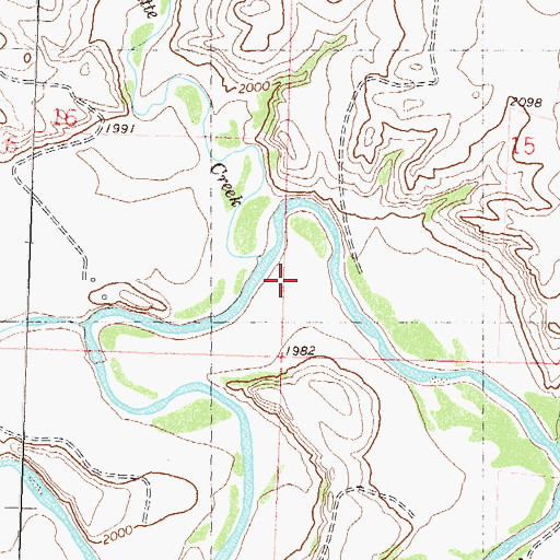 Topographic Map of Heart Butte Creek, ND