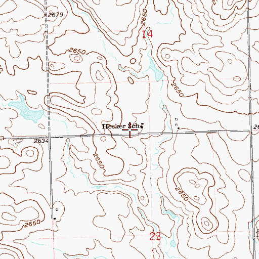 Topographic Map of Hecker School, ND