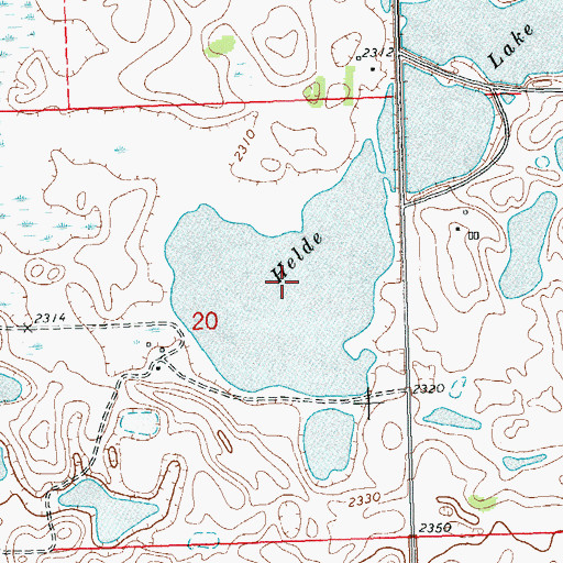 Topographic Map of Helde Lake, ND