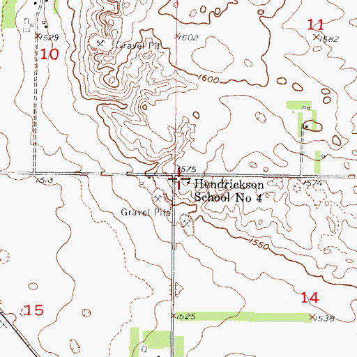 Topographic Map of Hendrickson School Number 4, ND