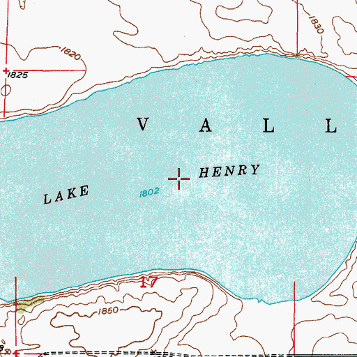 Topographic Map of Lake Henry, ND