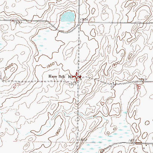 Topographic Map of Herr School Number 1, ND