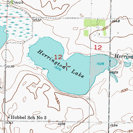Topographic Map of Herrington Lake, ND