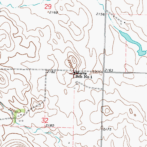Topographic Map of Hertz School Number 1, ND