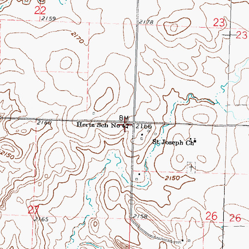 Topographic Map of Hertz School Number 4, ND