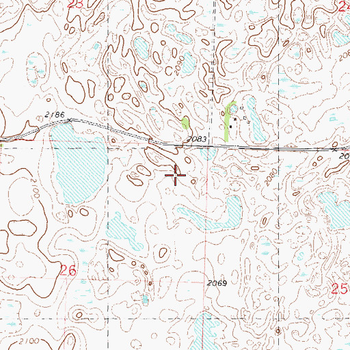 Topographic Map of Hesnault, ND