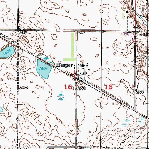 Topographic Map of Hesper, ND