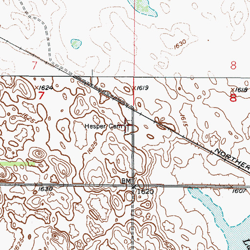 Topographic Map of Hesper Cemetery, ND