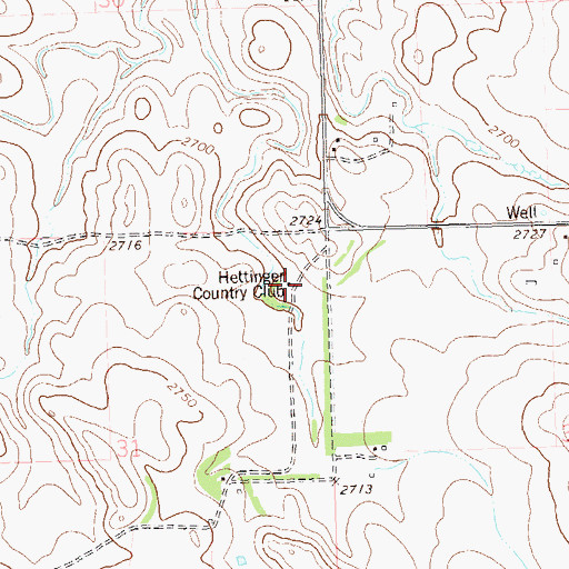 Topographic Map of Hettinger Country Club, ND