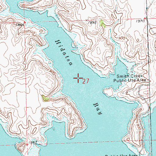 Topographic Map of Hidatsa Bay, ND