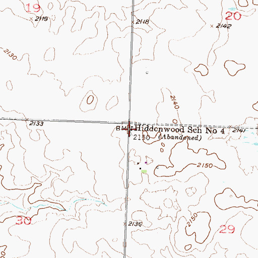 Topographic Map of Hiddenwood School Number 4, ND
