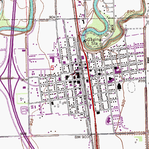 Topographic Map of Hillsboro, ND