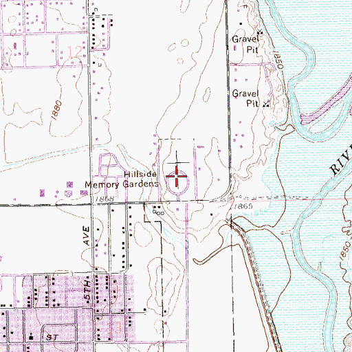Topographic Map of Hillside Memory Gardens, ND
